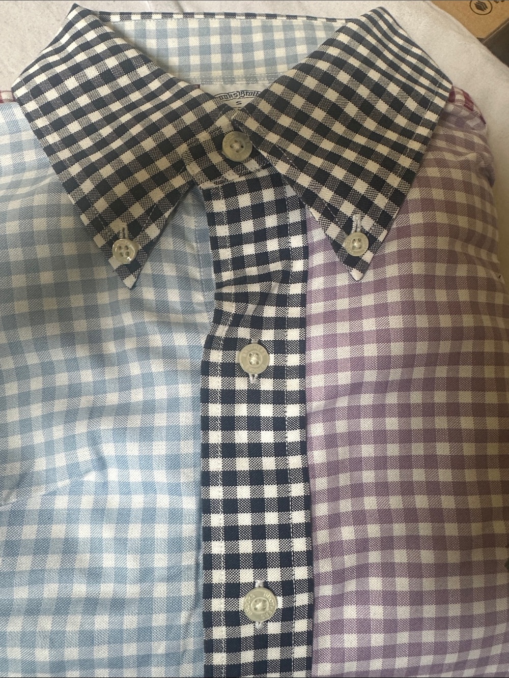 Brooks Brothers Multicolor Gingham Block  Button Down Mens Dress Shirt Size S